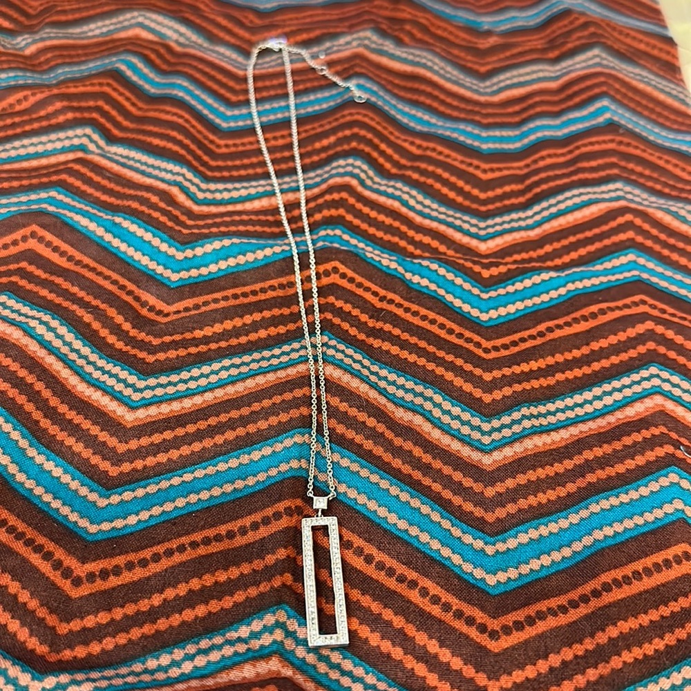 Landau Diamondess Silver Open Rectangular Pave Fl… - image 2